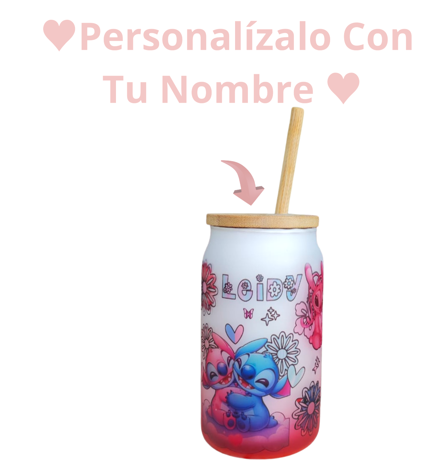 Vaso cristal degradado. Personalizable
