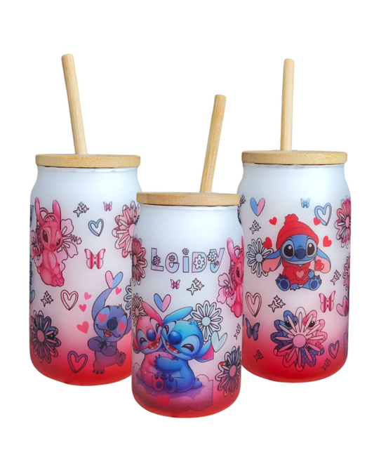 Vaso cristal degradado. Personalizable
